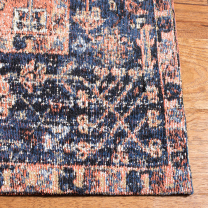 SAFAVIEH Area Rug 8x10 - Classic Vintage Collection - Large - Rust & Navy, Cotton, Oriental Distressed Design, Easy Cleaning, Ideal for Living Room, Bedroom, Office, Dining Space (CLV305P)