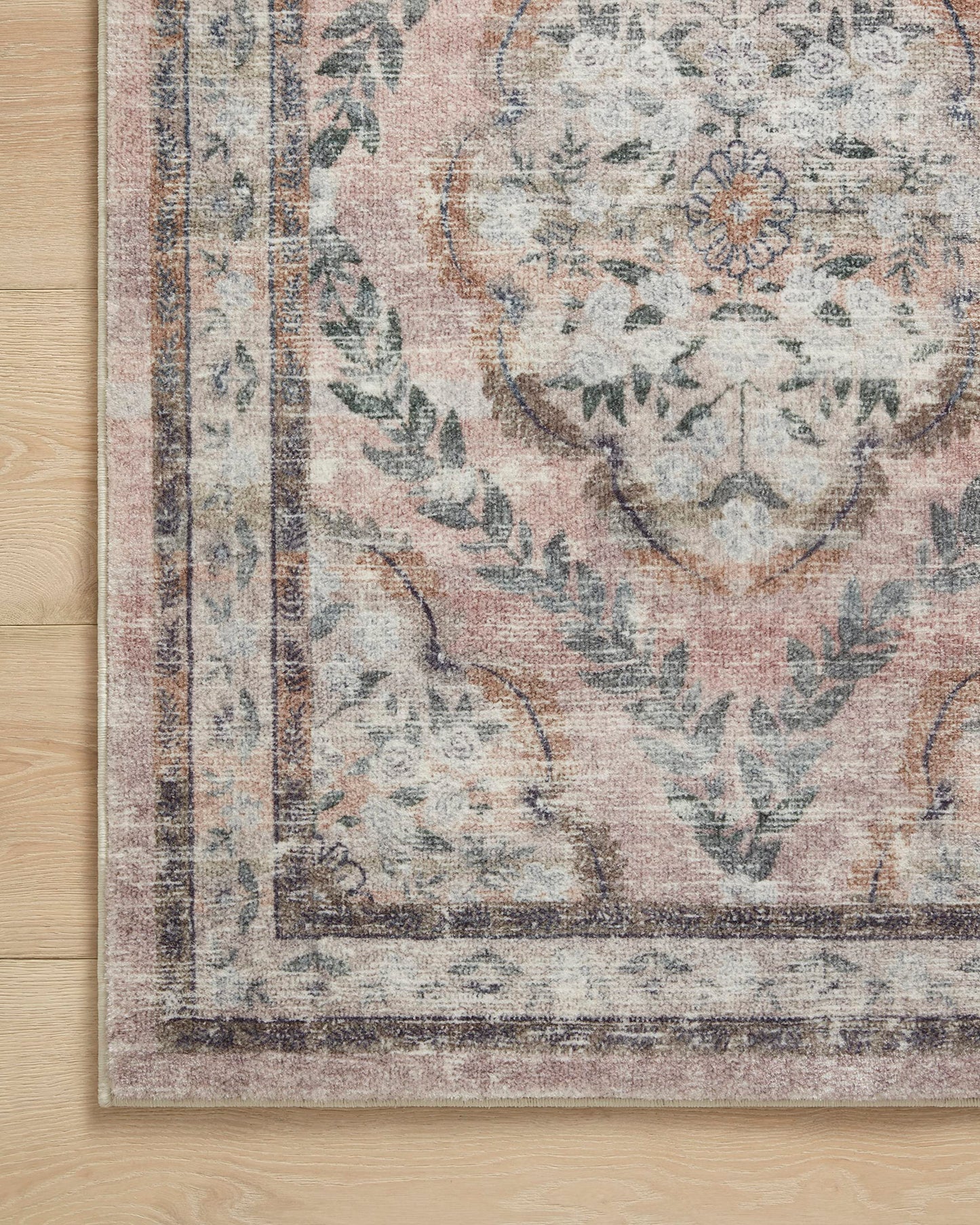 Loloi Rifle Paper Co. Courtyard Collection COU-02 Blush 7'-6" x 9'-6" Area Rug feat. CloudPile