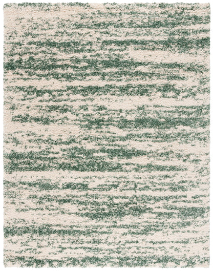 SAFAVIEH Hudson Shag Collection Area Rug - 10' x 14', Ivory/Green, Geometric Design, Plush 1.9 Inch Thick Ideal for High Traffic Areas in Living Room, Bedroom, Dining (SGH206Y)