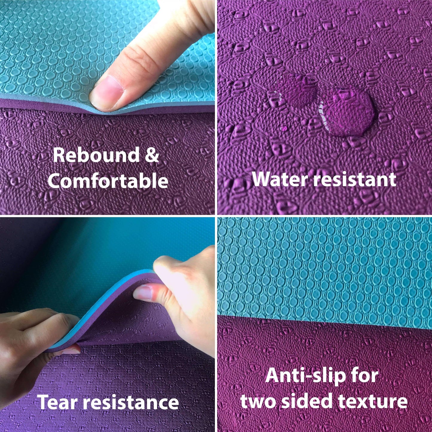 Extra Thick Exercise Yoga Mat with Strap - 2/5 Inch (10MM), Non-Slip Workout Mat for Yoga, Pilates, and Floor Exercises