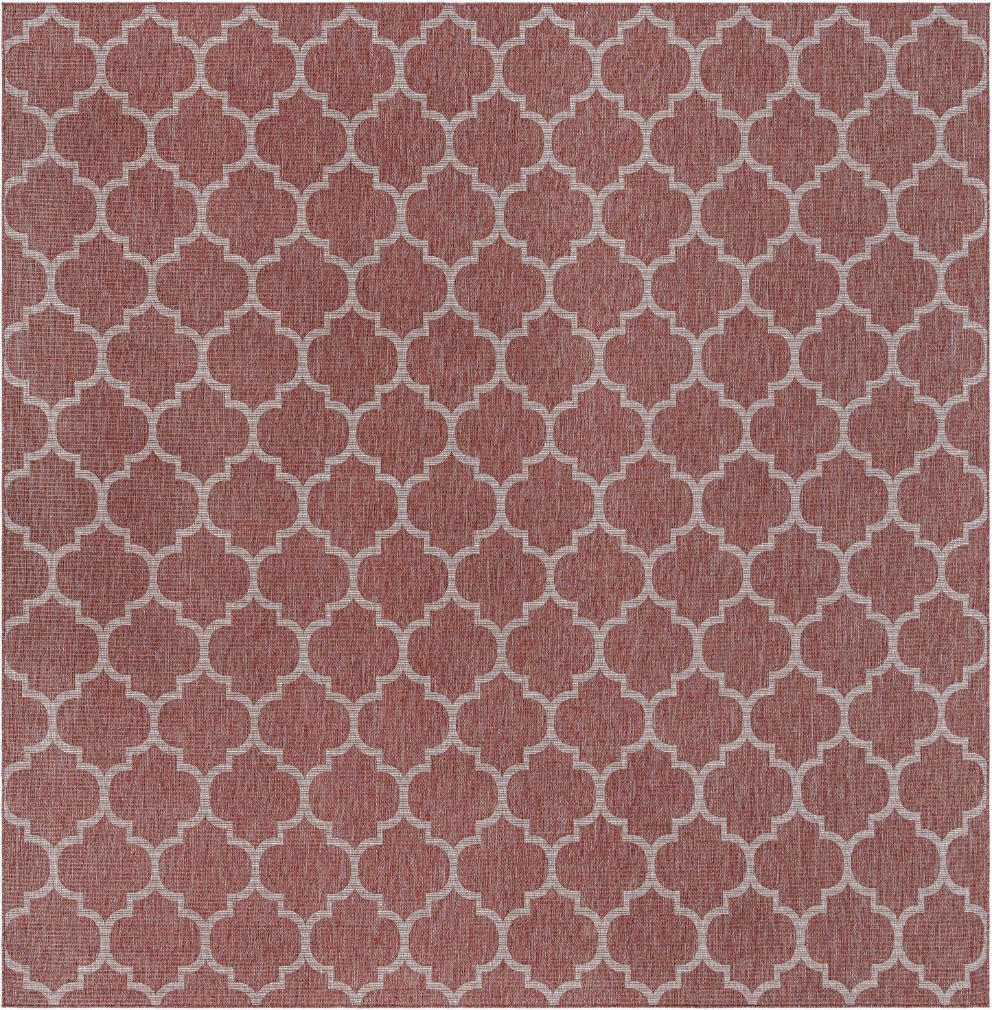 Unique Loom Outdoor Trellis Collection Area Rug - Trellis (Square 13' 0" x 13' 0", Rust Red/ Ivory)