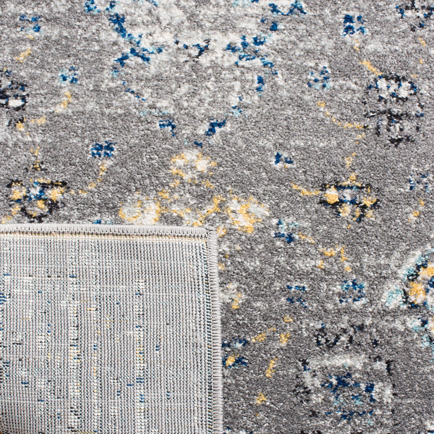 SAFAVIEH Evoke Collection Area Rug - 10' x 14', Dark Grey & Yellow, Boho Oriental Design, Non-Shedding & Easy Care, Ideal for High Traffic Areas in Living Room, Bedroom (EVK224G)