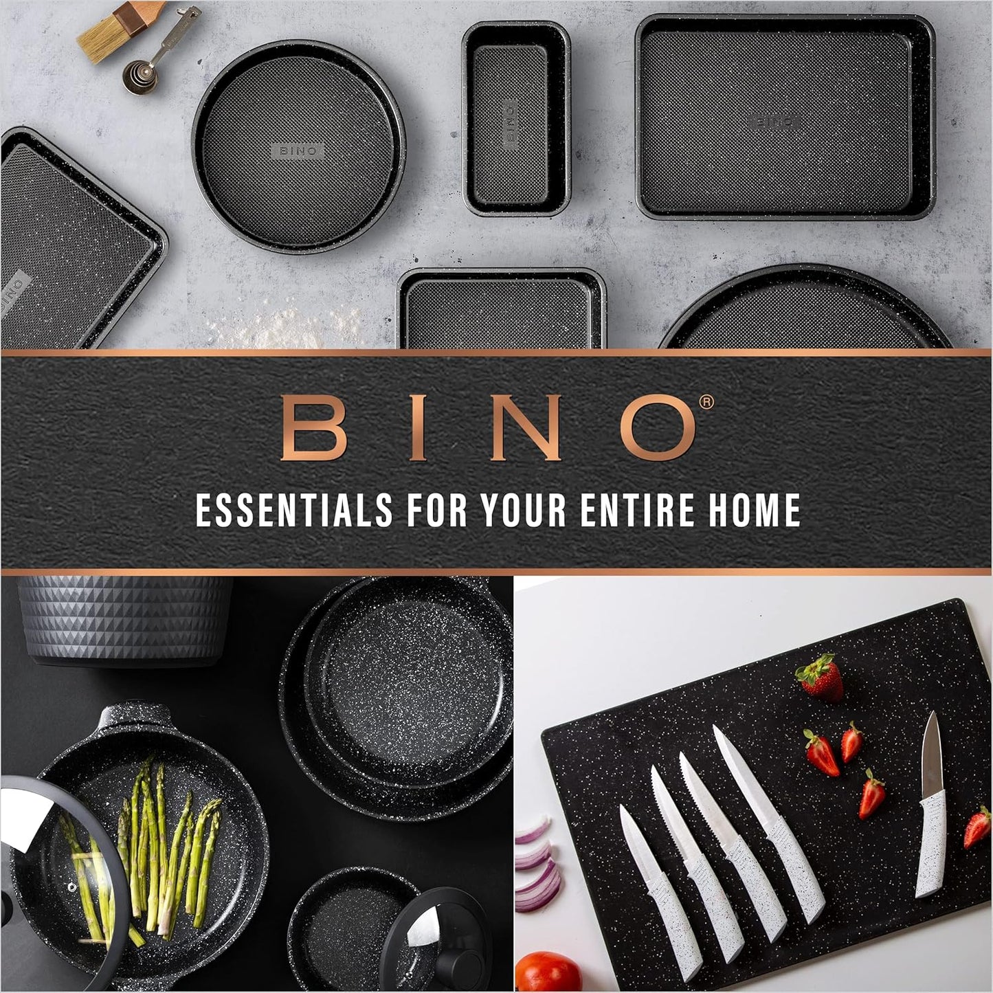 BINO BPA-Free Cutting Board, Durable Large Surface, Dual-Sided, Dishwasher Safe for Kitchen Use