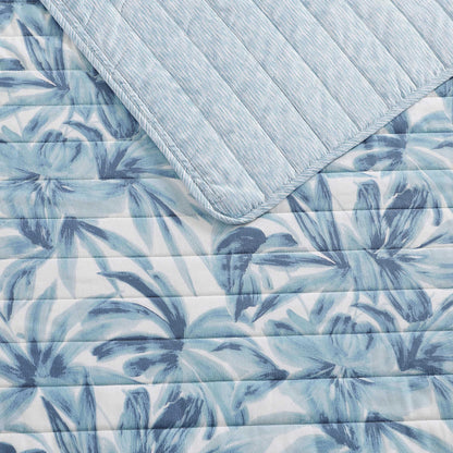 Tommy Bahama - King Quilt Set, Luxurious Bedding with Matching Shams, Coastal Inspired Room Essentials (Aubrey Blue, King)
