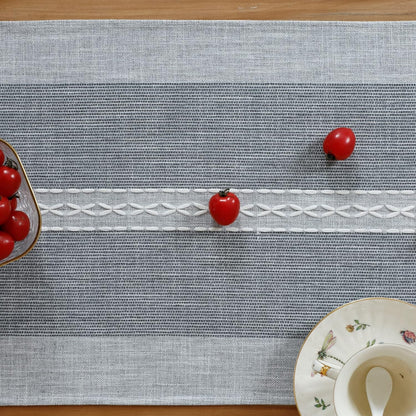 13x36inch Farmhouse Braided Striped Table Runner Rustic Embroidery Coffee Table Runners for Decorations Weddings