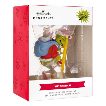 Hallmark Dr. Seuss's How The Grinch Stole Christmas! Grinch on Ladder Christmas Ornament, Christmas Movie Gifts