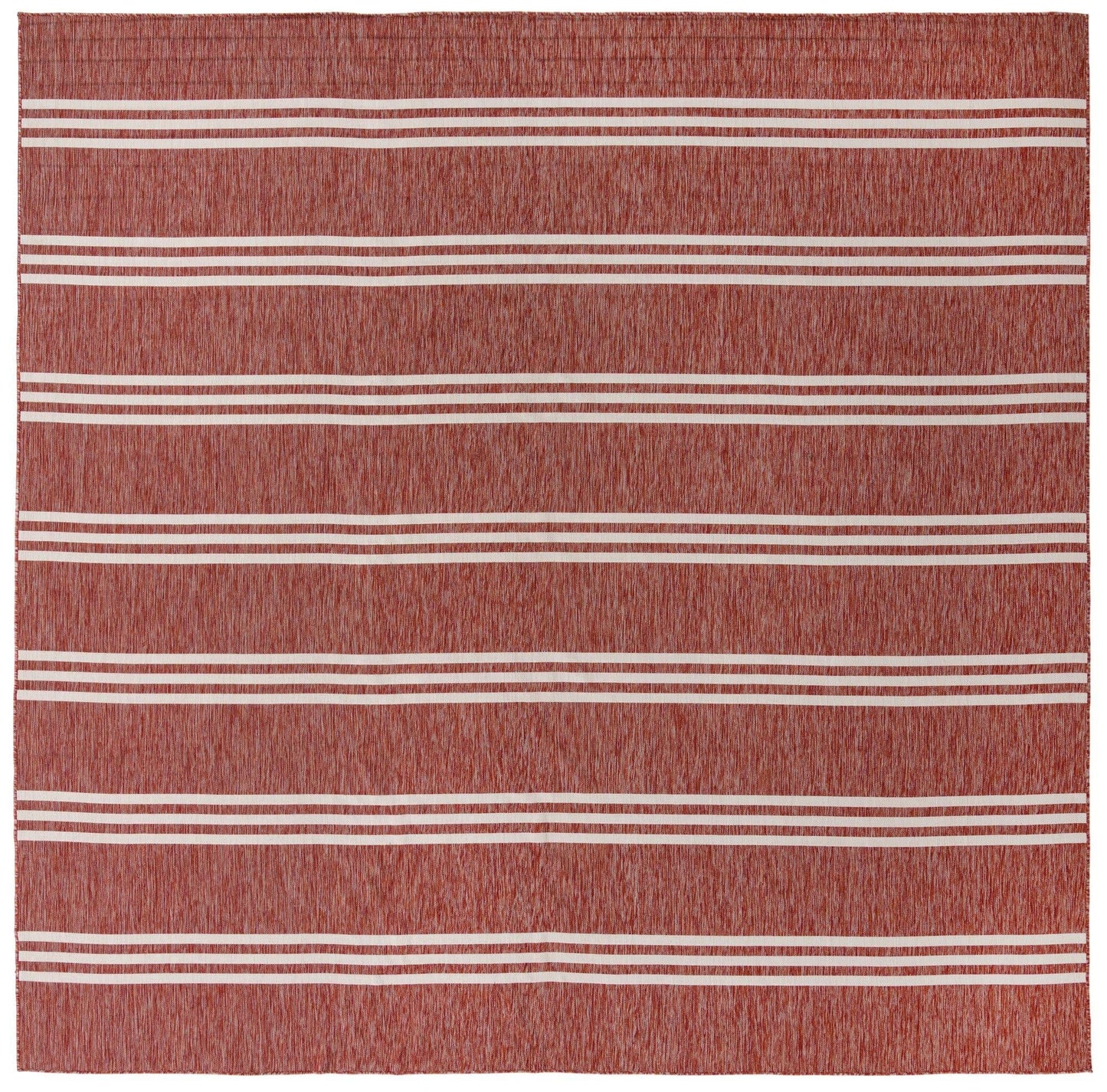 Unique Loom Jill Zarin Outdoor Collection Area Rug - Anguilla (13' Square, Rust Red/ Ivory)