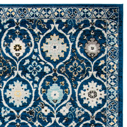 SAFAVIEH Evoke Collection 9' x 12' Royal / Ivory EVK210A Non-Shedding Living Room Bedroom Dining Home Office Area Rug