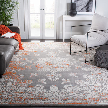 SAFAVIEH Passion Collection Area Rug - 10' x 14', Grey & Ivory, Vintage Distressed Design, Non-Shedding & Easy Care, Ideal for High Traffic Areas in Living Room, Bedroom (PAS406F)