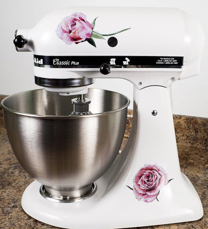 Victorian Roses Floral Bakery Vinyl Decals for Kitchen Mixers, Stickers
