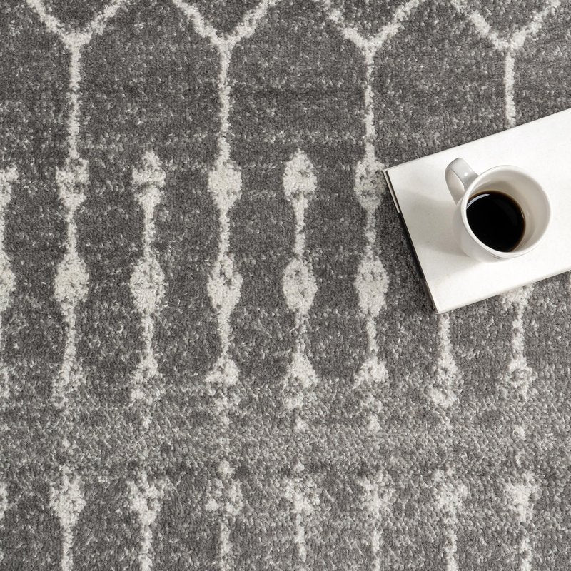 nuLOOM 2x3 Moroccan Blythe Area Rug, Dark Grey, Faded Bohemian Design, Stain Resistant, For Bedroom, Dining Room, Living Room, Hallway, Office, Kitchen, Entryway