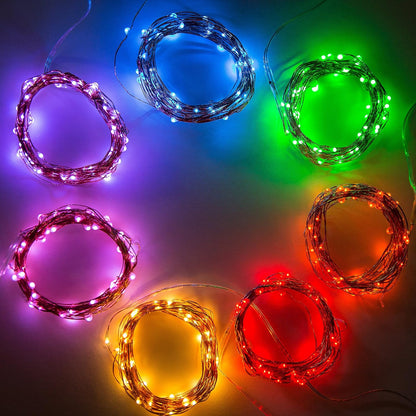 6 20 Hometown Evolution, Inc. Pink Fairy Lights - Battery Operated - Foot Pink LED Micro Lights on Copper Wire