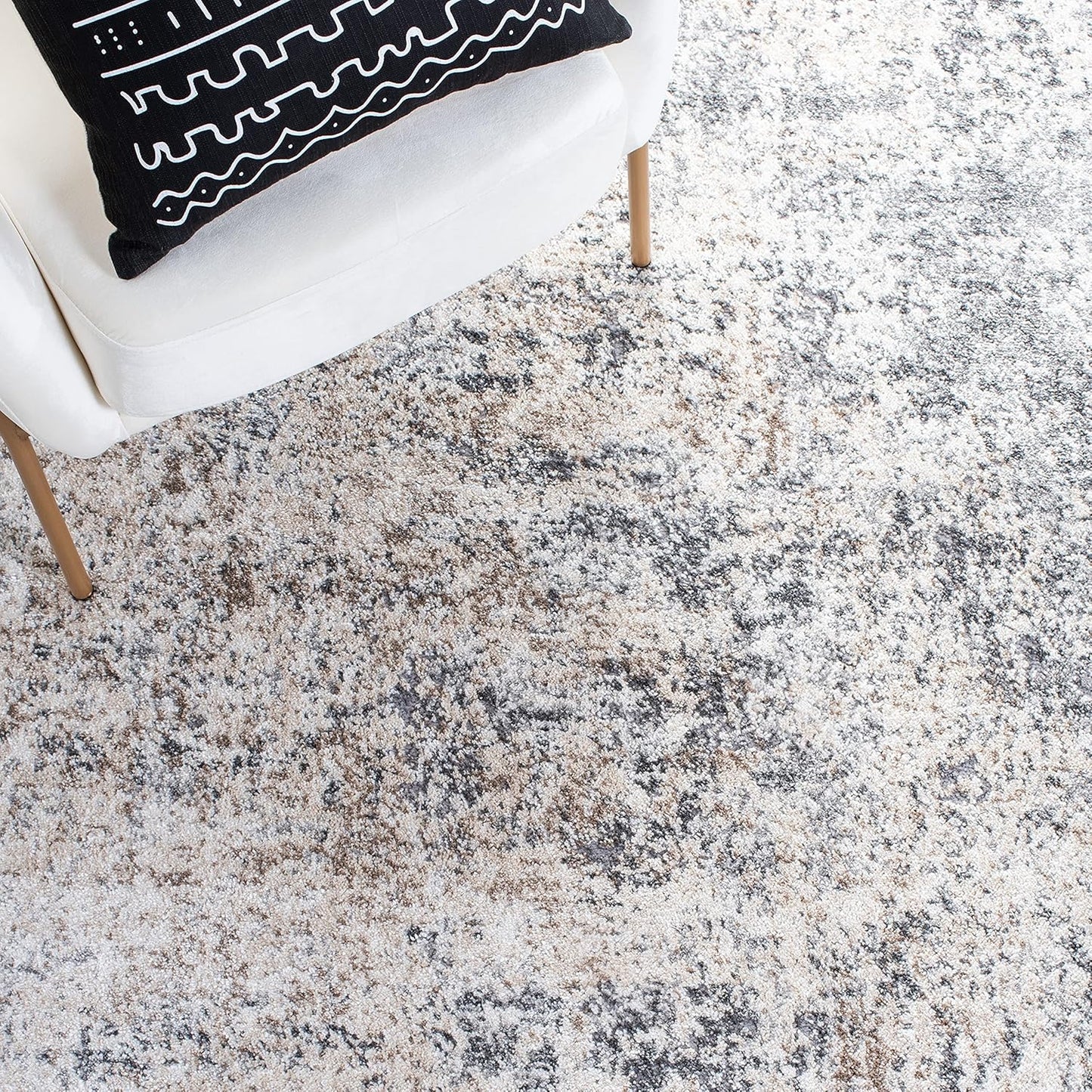 2' 4', (ASN705A) SAFAVIEH Aston Collection Accent Rug - x Ivory & Grey, Modern Abstract Design, Non-Shedding & Easy