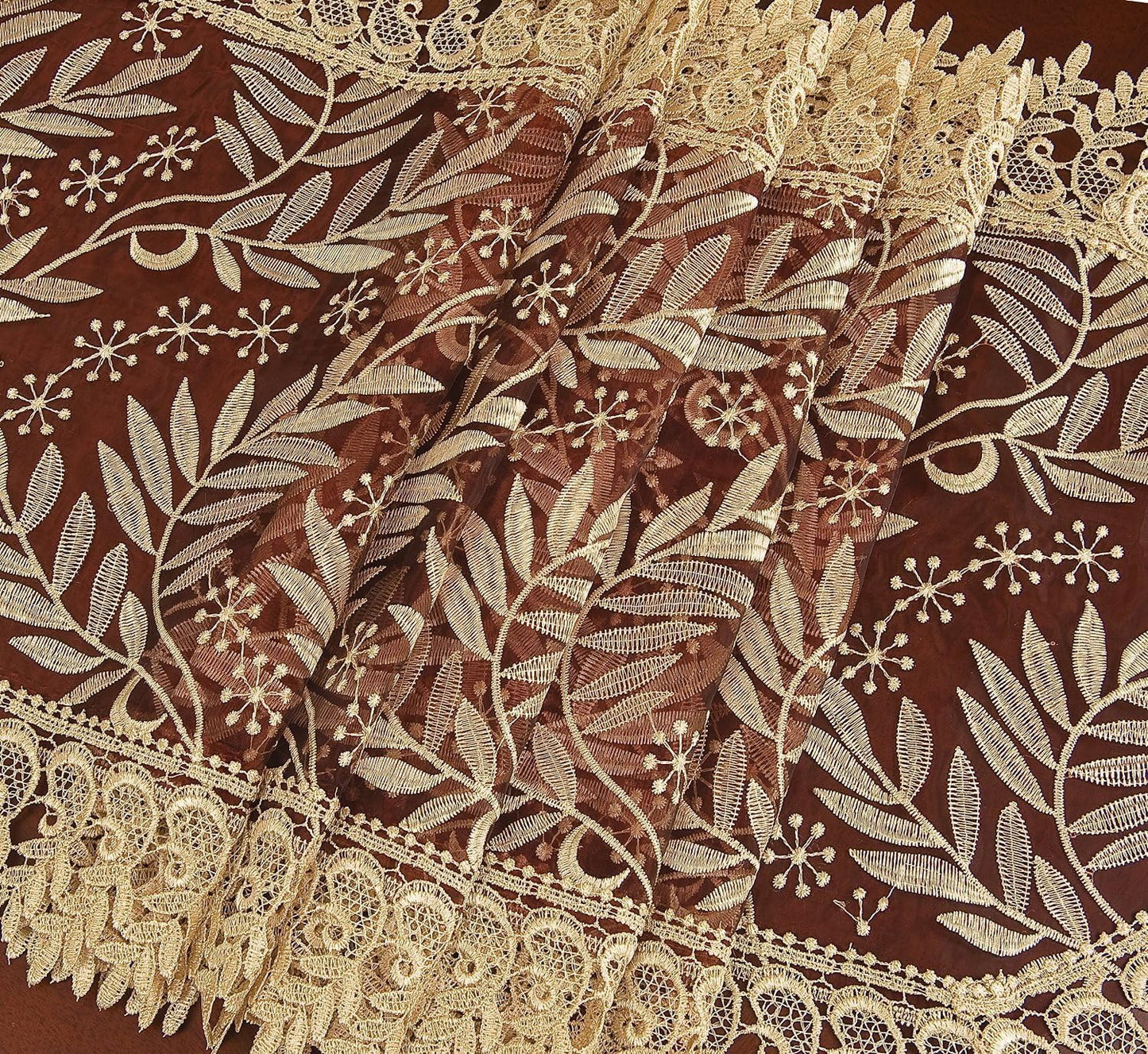 16 90 Inch Simhomsen Burgundy Lace Table Runner Embroidered Leaves Long
