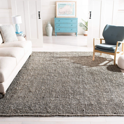 SAFAVIEH Area Rug 10' Square - Natural Fiber Collection - Large - Light Grey, Handmade Jute, Farmhouse Style, Chunky Textured Thick Pile (NF447G)