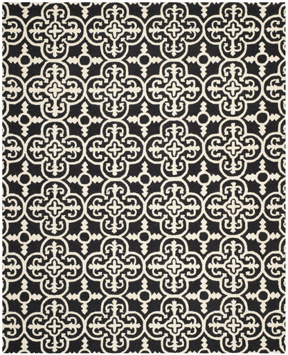 SAFAVIEH Cambridge Collection Area Rug - 9' x 12', Black & Ivory, Handmade Moroccan Wool, Ideal for High Traffic Areas in Living Room, Bedroom (CAM133E)