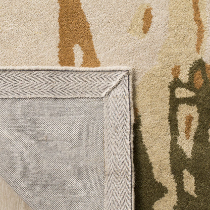 SAFAVIEH Area Rug 8x10 - Bella Collection - Large - Beige & Green, Handmade Wool, Modern Abstract Design, Ideal for Living Room, Bedroom, Office, Dining Space (BEL120A)