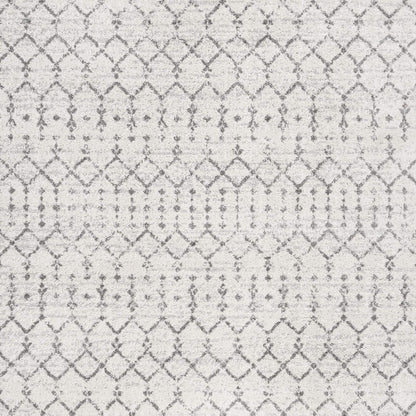 JONATHAN Y Boho Vintage Diamond Cream/Gray Square Area Rug 6X6 ft, Moroccan Hype for Living Room, Bedroom, Kitchen, Office, Easy-Cleaning, High Traffic, Pet-Friendly, Non-Shedding (MOH101B-6SQ)