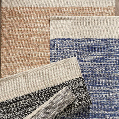 DII Woven Rugs Collection 2x3', Hand-Loomed with Black Border