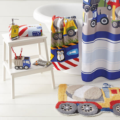 20" 30" 100% dream FACTORY Trains and Trucks Kids Bath Towel - x - Cotton - Cars and Trucks Yellow Design