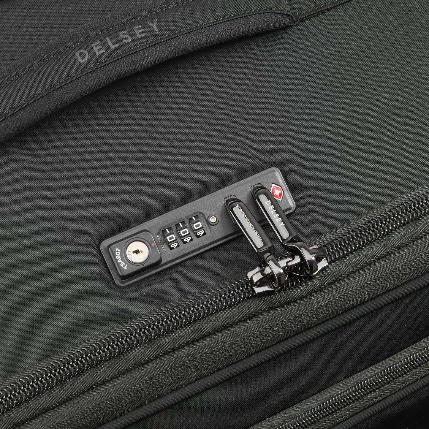 DELSEY PARIS Cruise 3.0 Softside Expandable Luggage with Spinner Wheels, Black, Checked-Large 28 Inch