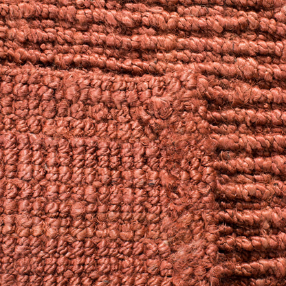 SAFAVIEH Area Rug 8x10 - Natural Fiber Collection - Large - Rust, Handmade Jute, Farmhouse Style, Chunky Textured Thick Pile (NF447C)