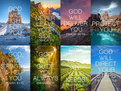 PARODY ART PRINTS 20 God Series - Bible Verse Landscape Photography Aesthetic Collage Kit, Teen Room Wall Decor, College Dorm Decor, Christian Inspirational Gift, 4x6 Professional Photos