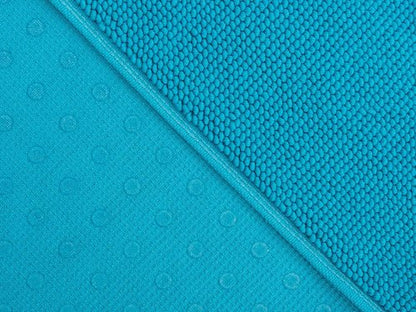 Cotton Paradise Non-Slip Bath Mat - 100% Cotton, Soft & Absorbent, 17x24 Inch, Aqua Blue