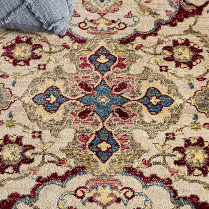 SAFAVIEH Area Rug 8x10 - Kashan Collection - Large - Ivory & Taupe, Traditional Oriental Design, Non-Shedding & Easy Cleaning, Ideal for Living Room, Bedroom, Office, Dining Space (KSN307A)