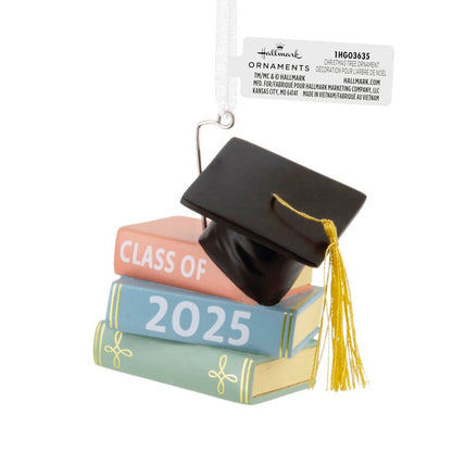 Hallmark Graduation Cap and Books Class of 2025 Christmas Ornament, Graduation Gifts