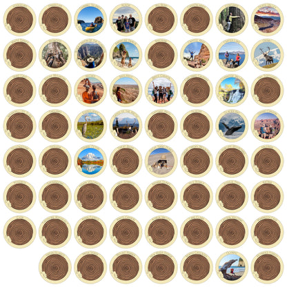 1DEA.me Wooden National Parks Checklist Gift - 63 Photos Bucket List – Includes Secure Photo Maker – Set of 63 Frames 2.5×2.5 in – Easy to Use, Built to Last and Uniquely Yours