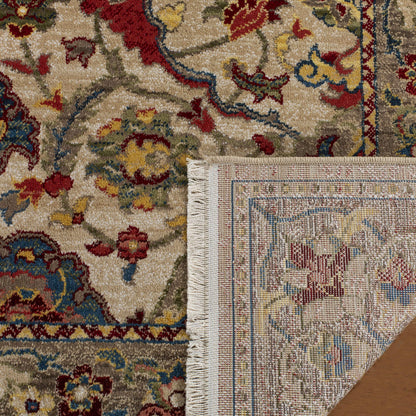 SAFAVIEH Area Rug 8x10 - Kashan Collection - Large - Ivory & Taupe, Traditional Oriental Design, Non-Shedding & Easy Cleaning, Ideal for Living Room, Bedroom, Office, Dining Space (KSN307A)