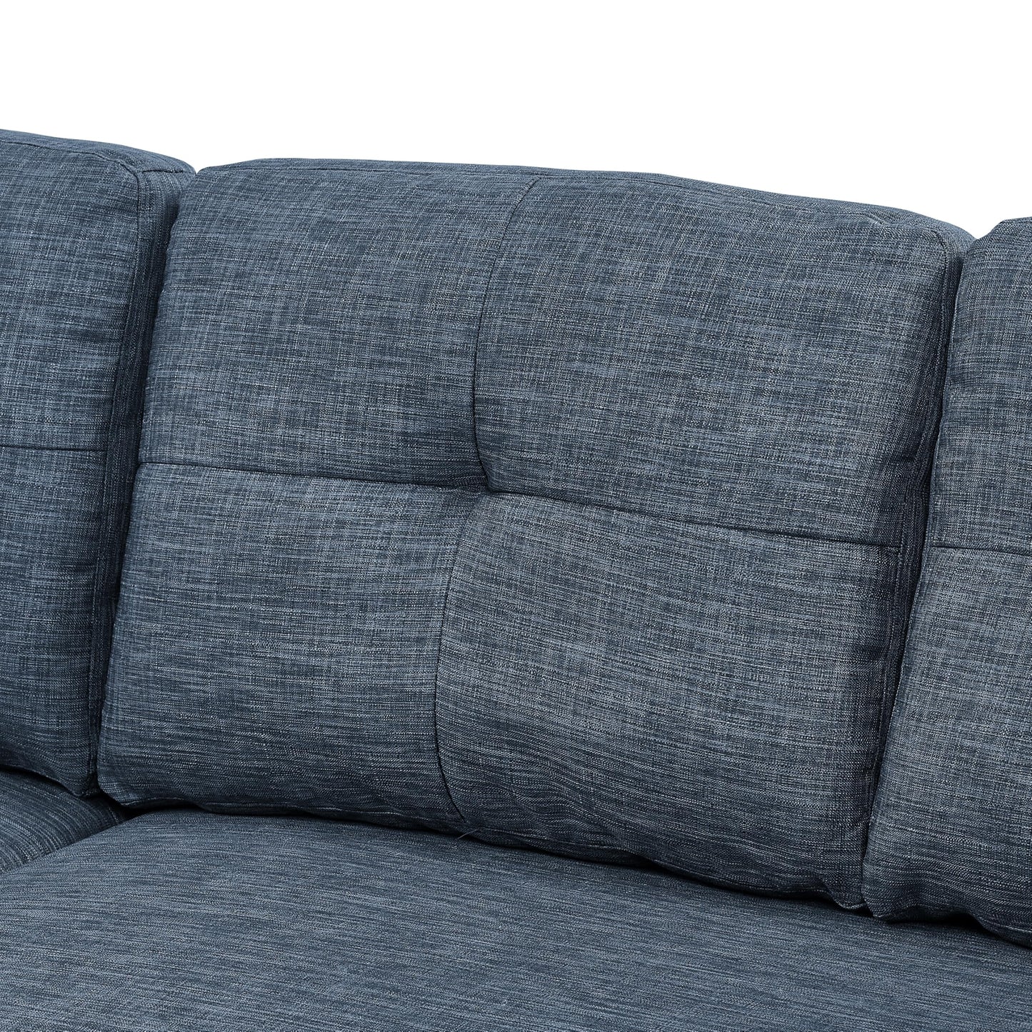 Ball & Cast 85" Convertible Sleeper Sofa Bed,Small Corner Sofa Sectional Couches for Living Room,Upholstered L Shaped Pull Out Couch Bed with Reversible Storage Chaise,Blue