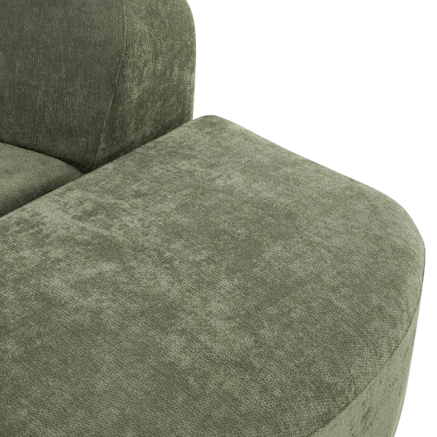 Christopher Knight Home Midel 111" Modular L-Shape Sofa Couch with Chaise Lounge, Modern Boneless Sofa for Living Room, Fabric Upholstered Cloud Couch with Deep Seat, Olive Green