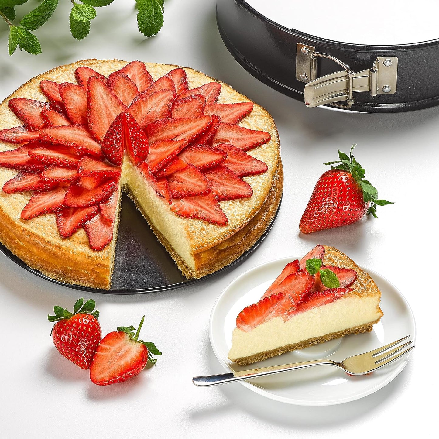 Tala Performance 20cm Springform Round Cake Tin, Professional Gauge Carbon Steel with Non-Stick Coating