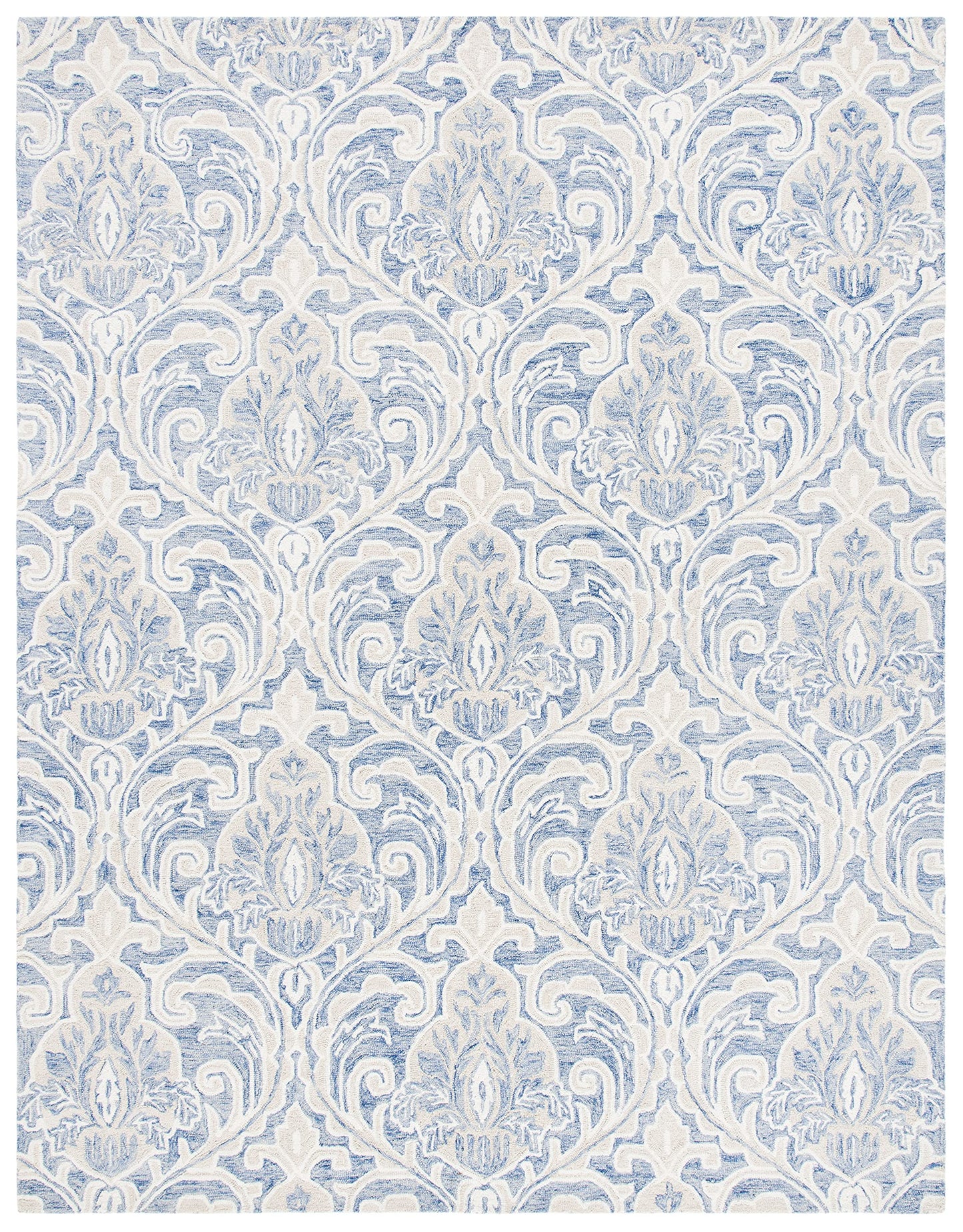 SAFAVIEH Micro-Loop Collection 10' x 14' BlueIvory MLP532M Handmade Premium Wool Living Room Dining Bedroom Area Rug