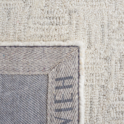 SAFAVIEH Area Rug 8x10 - Micro-Loop Collection - Large - Light Grey & Ivory, Handmade Wool, Ideal for Living Room, Bedroom, Office, Dining Space (MLP537F)