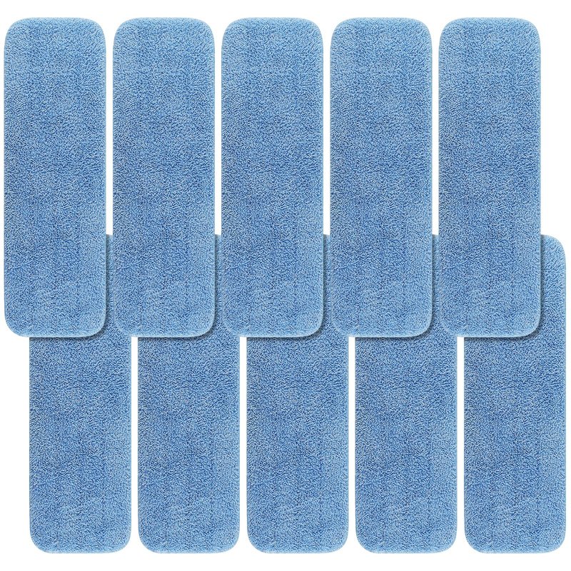 Replacement Microfiber Pad Fit for Rubbermaid Commercial 18 Inch and 17 Inch Mop - 10 Pack Wet & Dry Commercial Cleaning Reusable Refills Fit for Any Microfiber Flat Mop 18" 17" - Trapezium