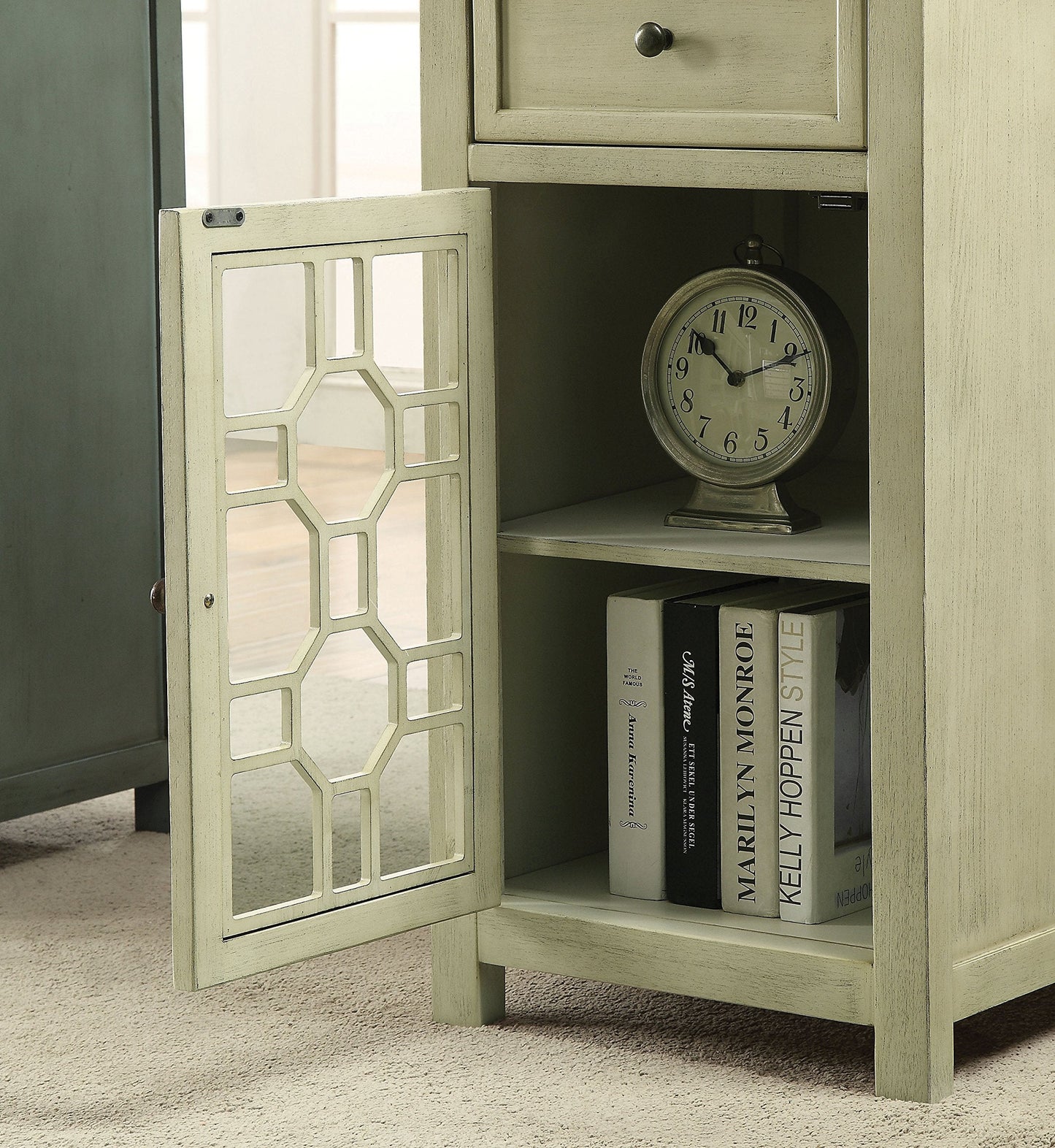 24/7 Shop at Home Bacliff Side Table, White