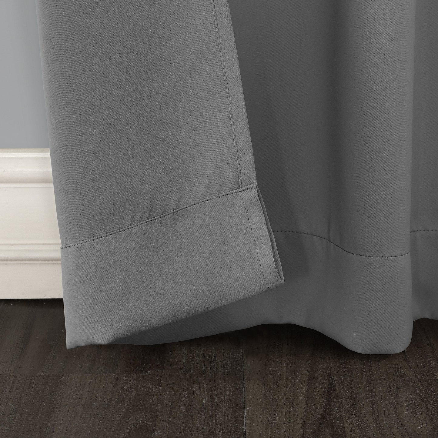 Sun Zero Easton Energy Saving Blackout Grommet Curtain Panel, 40" x 84", Gray