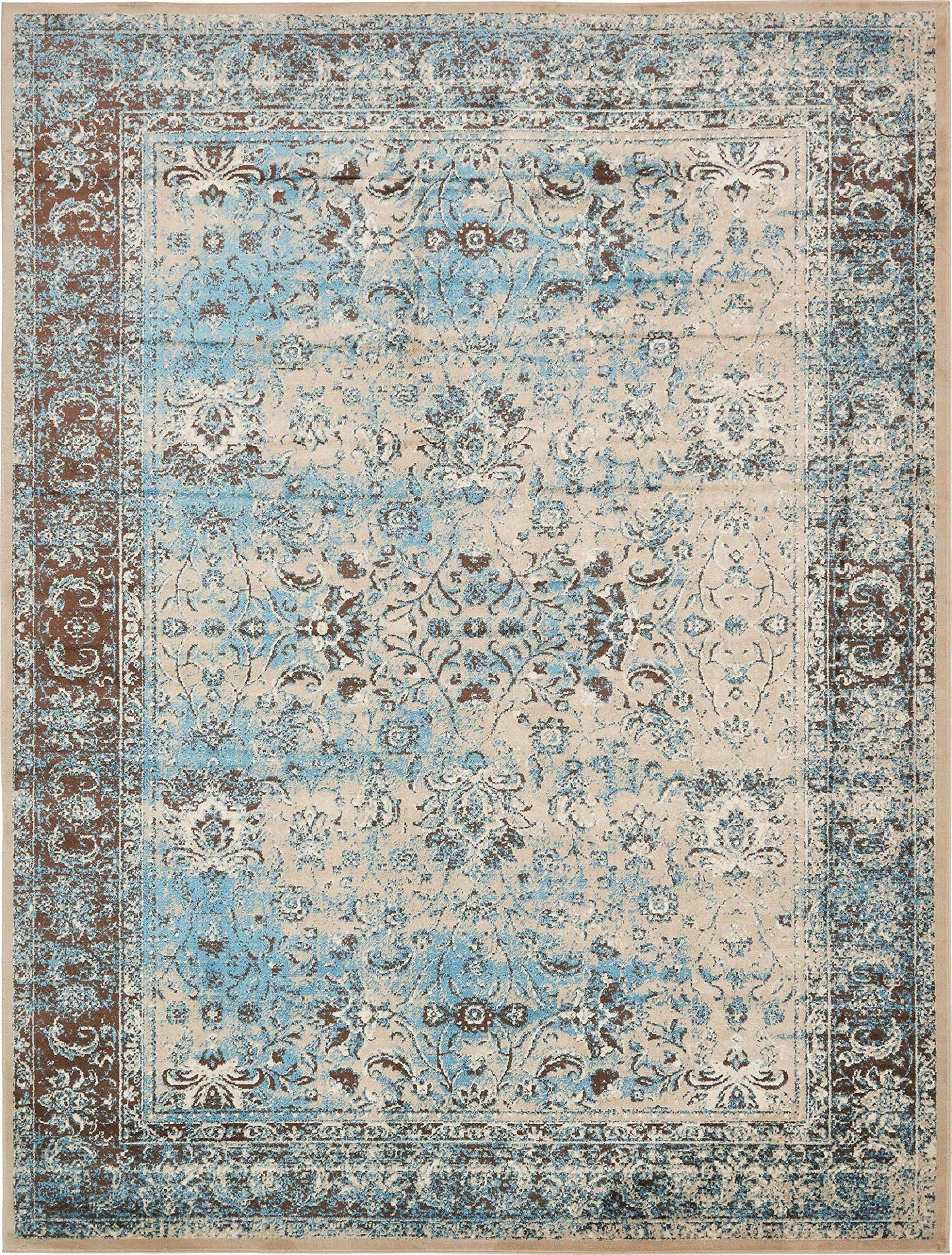 Unique Loom Imperial Collection (10' 0 x 13' 0 Rectangular, Ivory/ Turquoise)