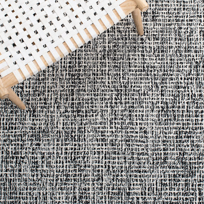 SAFAVIEH Abstract Collection Area Rug - 9' x 12', Black & Ivory, Handmade Wool, Ideal for High Traffic Areas in Living Room, Bedroom (ABT468Z)