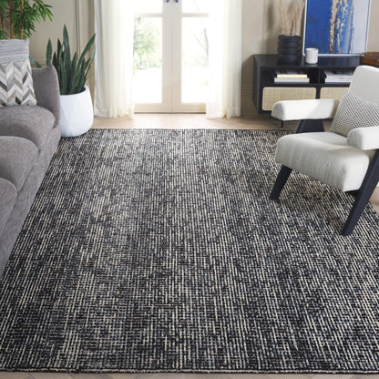 SAFAVIEH Abstract Collection Area Rug - 9' x 12', Black & Grey, Handmade Wool, Ideal for High Traffic Areas in Living Room, Bedroom (ABT468L)