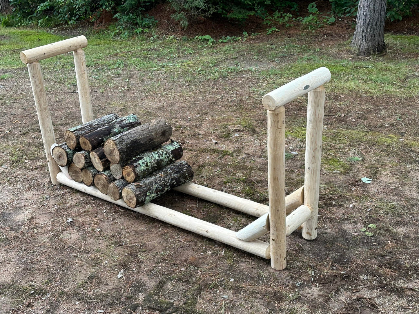 Heavy-Duty Firewood Rack for Outdoor Wood Storage – 6 ft. Unfinished Firewood Rack Outdoor Log Holder – Fire Wood Storage Racks, Keeps Woods Dry, Neat & Ready for Fireplace, Porch & Backyard Use