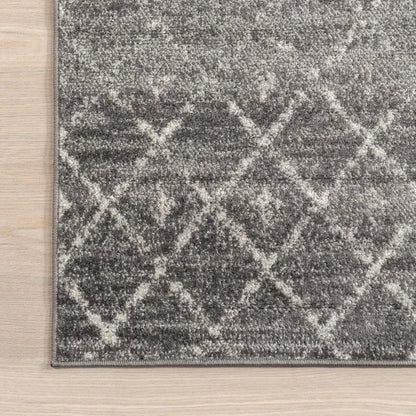 nuLOOM 2x3 Moroccan Blythe Area Rug, Dark Grey, Faded Bohemian Design, Stain Resistant, For Bedroom, Dining Room, Living Room, Hallway, Office, Kitchen, Entryway