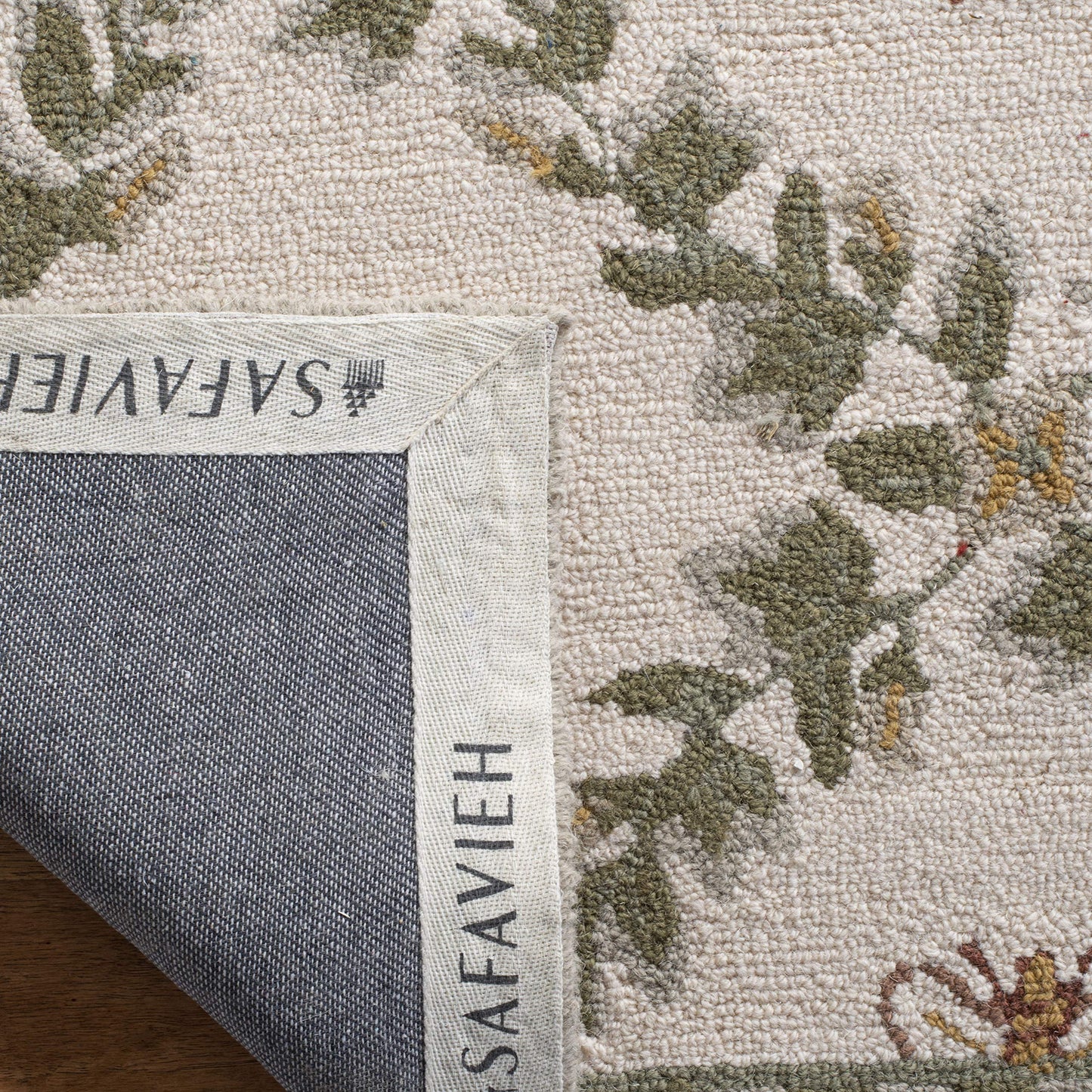 SAFAVIEH Area Rug 8x10 - Chelsea Collection - Large - Ivory & Green, Hand-Hooked Wool, French Country Design, Ideal for Living Room, Bedroom, Office, Dining Space (HK55A)