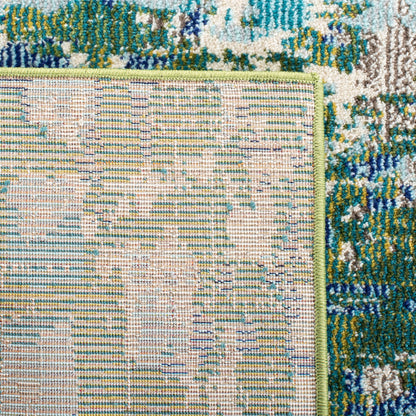 SAFAVIEH Madison Collection Area Rug - 10' x 14', Green & Turquoise, Boho Abstract Distressed Design, Non-Shedding & Easy Care, Ideal for High Traffic Areas in Living Room, Bedroom (MAD425Y)