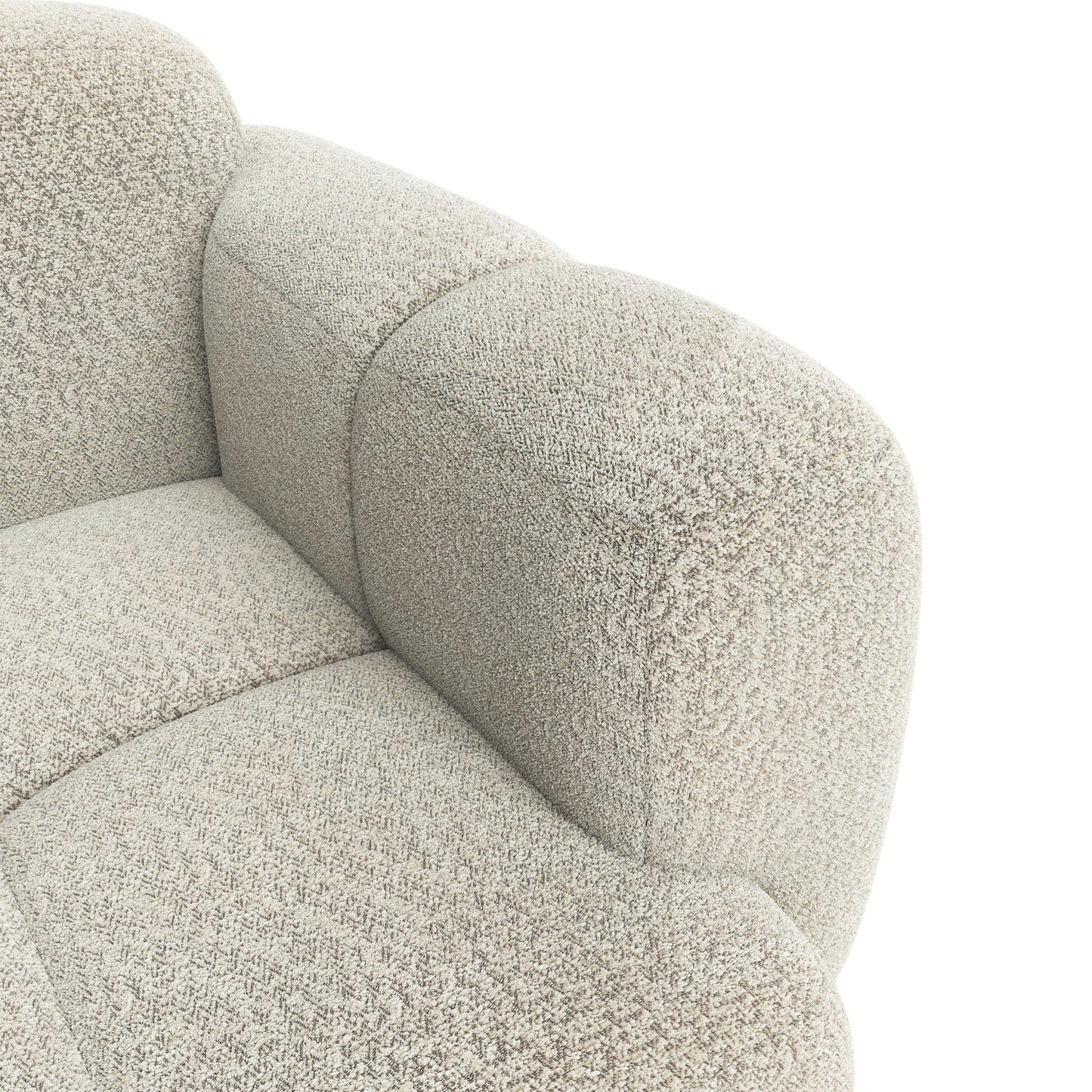 Christopher Knight Home Simi Modular L-Shaped Sofa Couch with Movable Ottoman, Boucle Upholstered Modular Sectional Sofa with Footrest, Modern Home Sofa Living Room, Comfy Cloud Couch, Beige