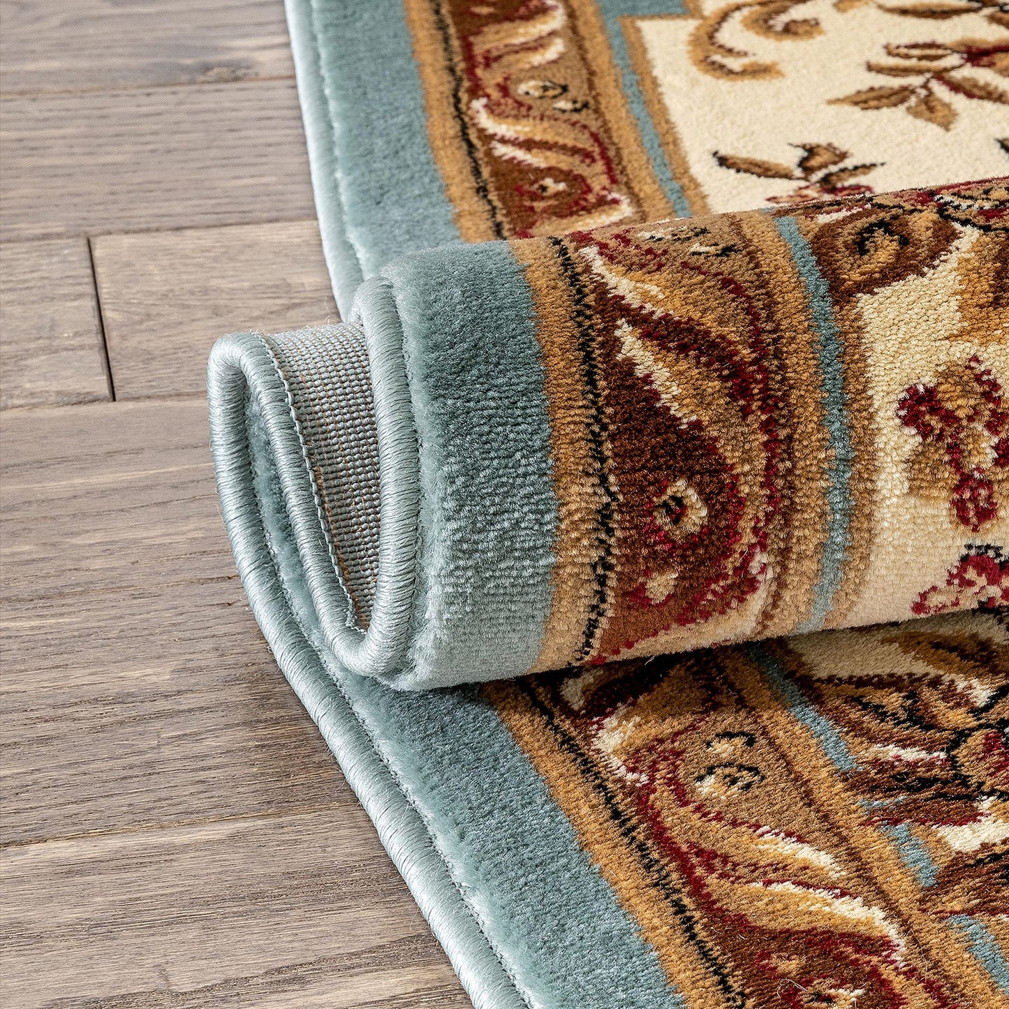 Well Woven Timeless Collection Le Petit Palais Light Blue 8x10 Luxurious Traditional French Medallion Oriental Area Rug Perfect for Living Room Bedroom or Dining Room Easy-to-Clean Durable Design