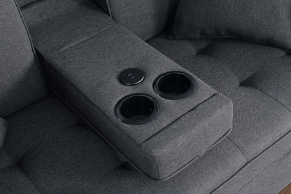 ERYE 70-Inch Loveseat Sleeper Pull Out Sleeper Couch Bed and Drop-Down Cupholders, 3 in 1 Convertible Sleeper Sofa Bed Oversized Tufted Lounge Daybed with Reclining Backrest